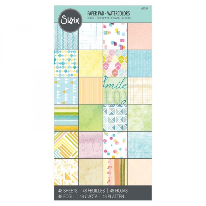 Sizzix Bloco 15x30 Cardstock Watercolors (48 folhas)