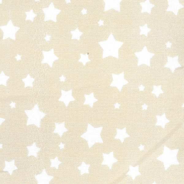 Tecido Algodão Estrelinhas Bege 1,5Mt.