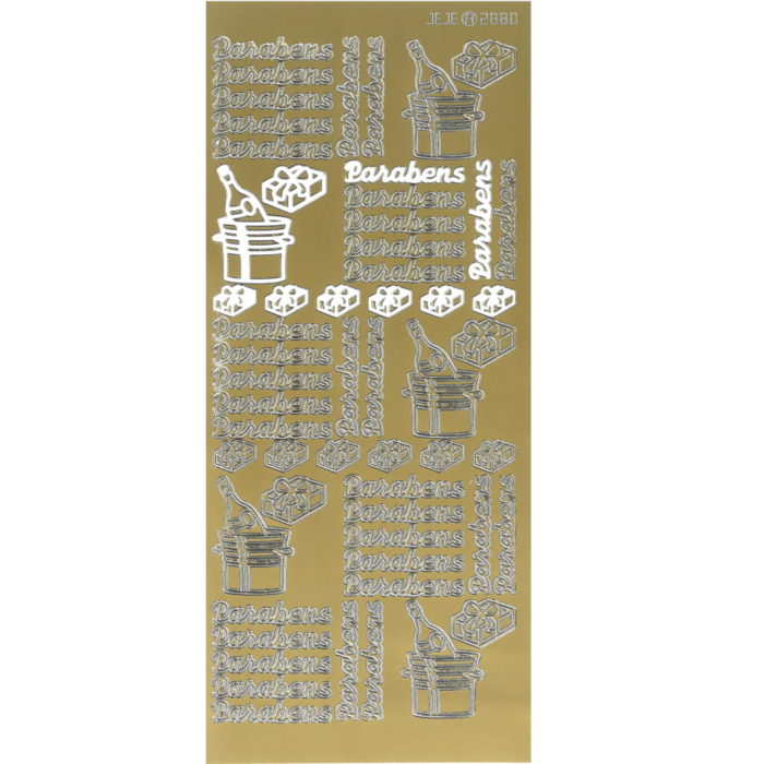 Sticker Ouro "Parabéns"