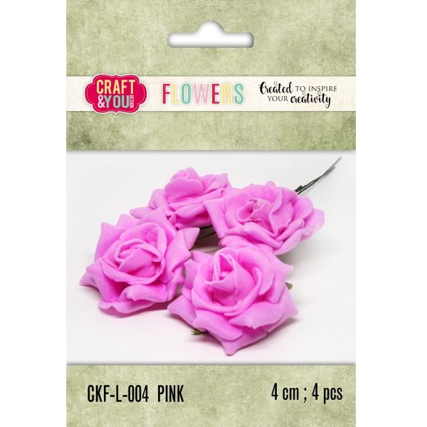 Aplicação Flor Pink 40mm (4 un.)