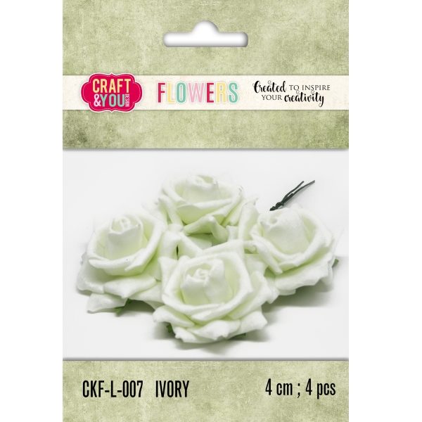 Aplicação Flor Ivory 40mm (4 un.)