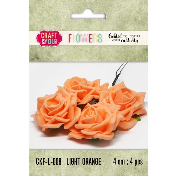 Aplicação Flor Light Orange 40mm (4 un.)