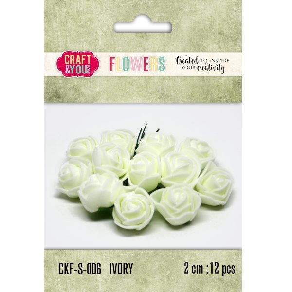 Aplicação Flor Ivory 20mm (12 un.)