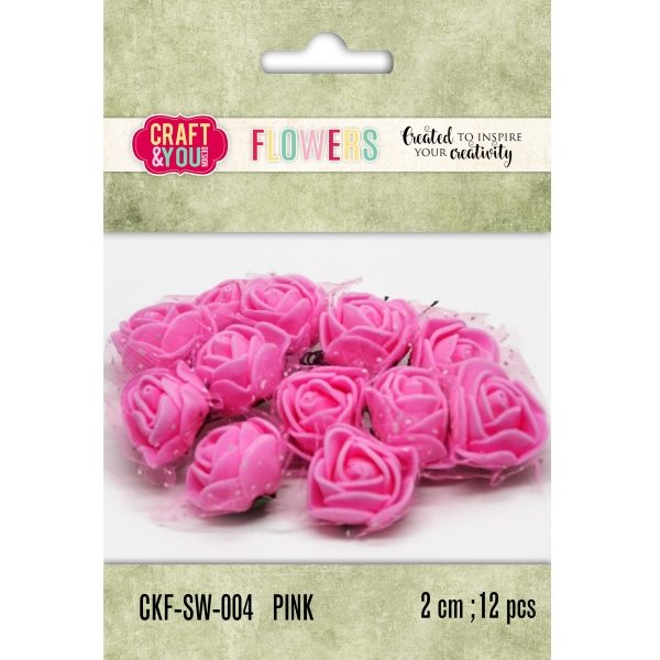 Aplicação Flor Pink 20mm (12 un.)