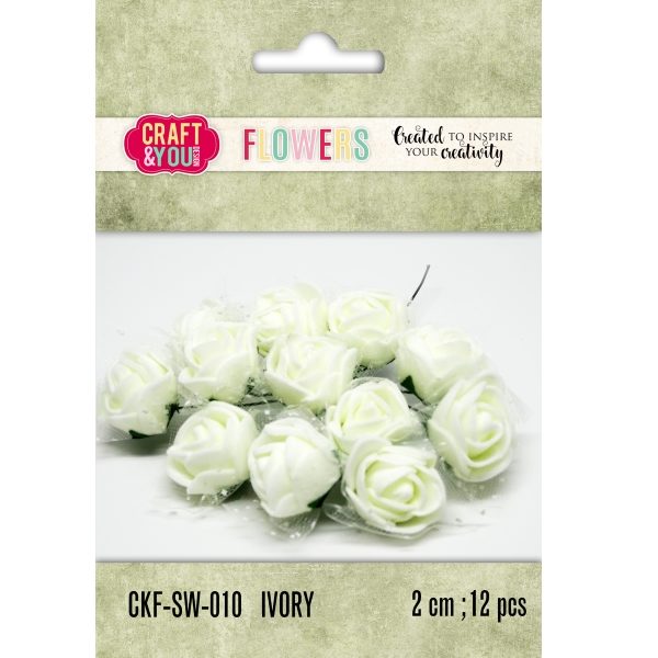 Aplicação Flor Ivory 20mm (12 un.)