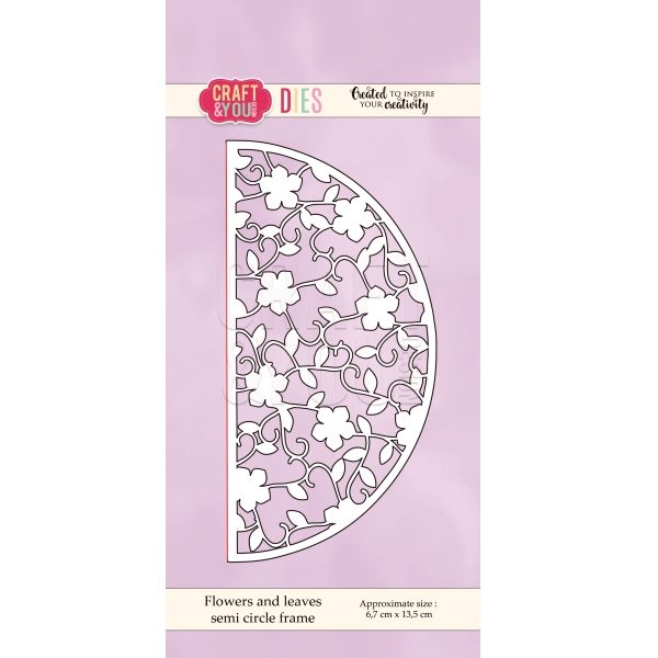 Cortante Flowers and Leaves Semi Circle Frame