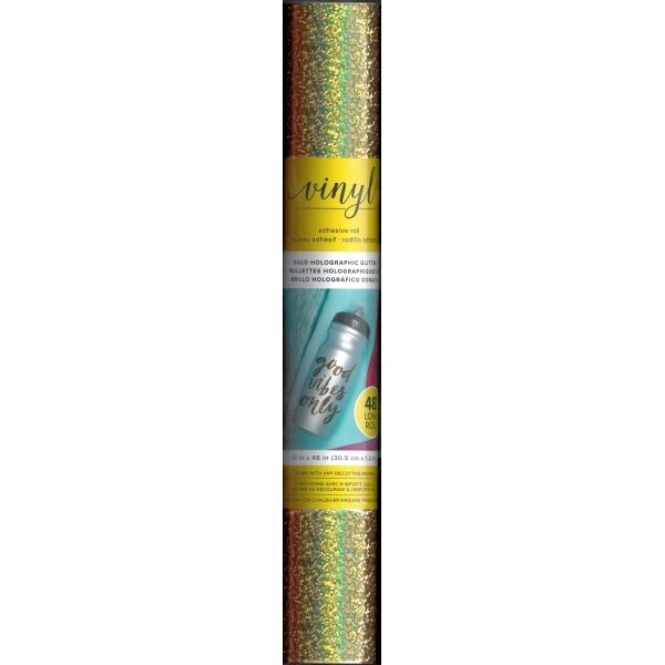 Vinil Auto-Adesivo Ouro Holográfico Glitter 30.5x120cm.