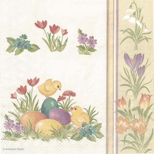 Guardanapos Páscoa 33x33 Amarelo Claro (20 un.)