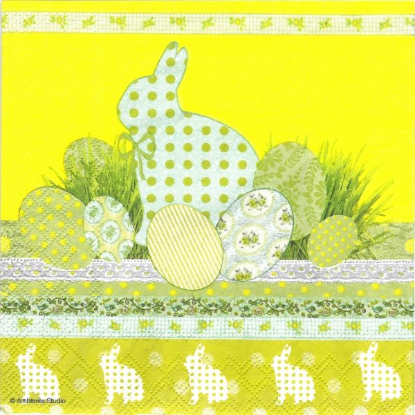 Guardanapos Páscoa 33x33 Amarelo (20 un.)