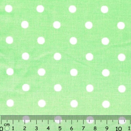 Tecido 100% Algodão Bolas Branco Fundo Verde 1,40Mt
