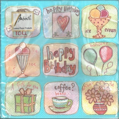 Guardanapos Aniversário Azul 33x33