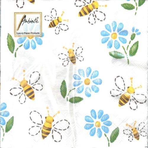 Guardanapos Abelhas Branco 33x33