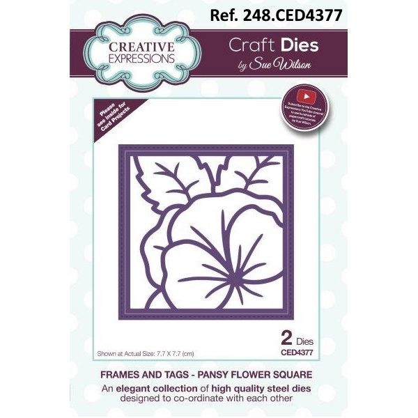 Cortante Pansy Flower Square 77x77mm