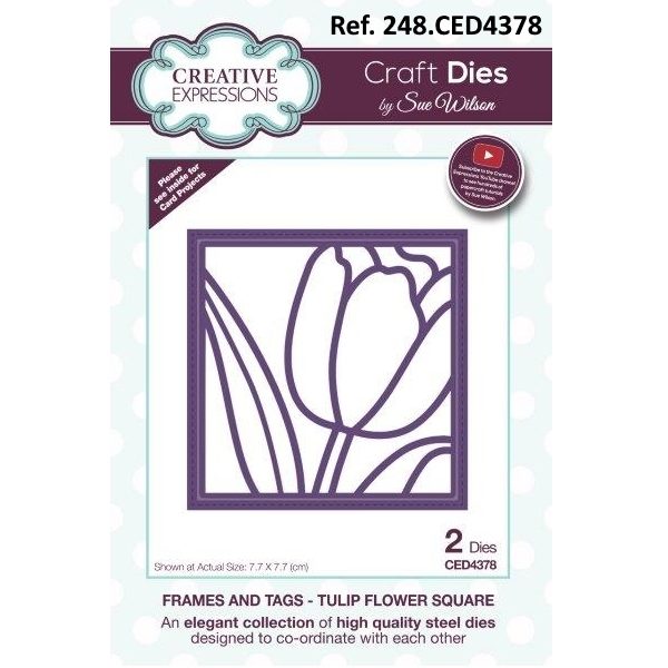Cortante Tulip Flower Square 77x77mm
