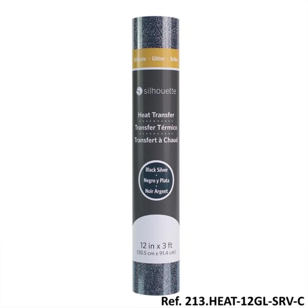Rolo Transfer p/ Tecido Preto/Prata Glitter 30.5x91.4cm