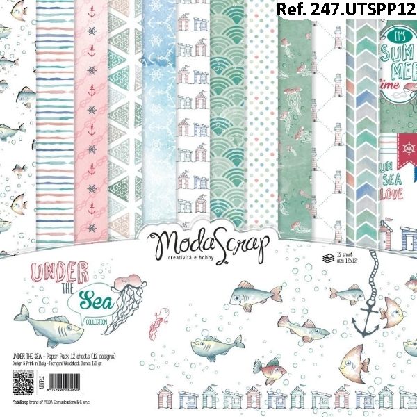 Bloco Moda Scrap Under The Sea c/ 12 Folhas 30X30