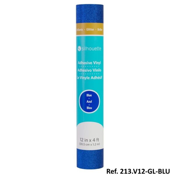 Rolo de Vinil Azul Glitter 0.305x1.83Mt.