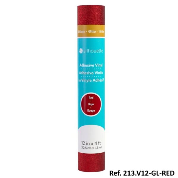 Rolo de Vinil Vermelho Glitter 0.305x1.83Mt.