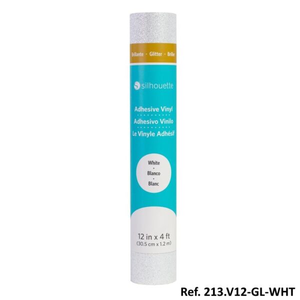 Rolo de Vinil Branco Glitter 0.305x1.83Mt.