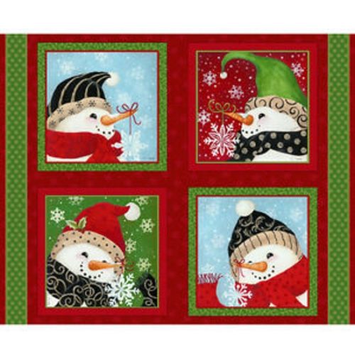 Tecido 100% Algodão Snowman Painel 0,90x1,10Mts.