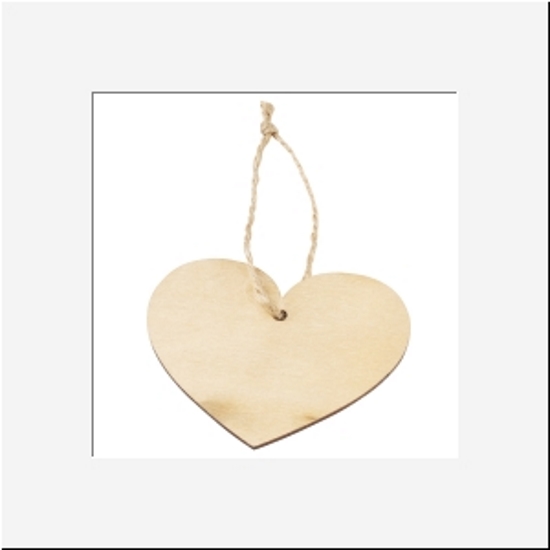 Coração Madeira 60mm (6 un.)