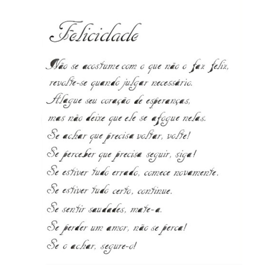 Stencil Opa 15x20 Poema Felicidade