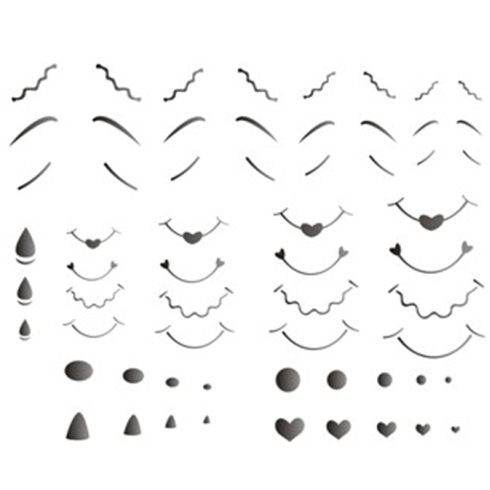 Stencil Opa 20X25 Nariz Boca Sobrancelha