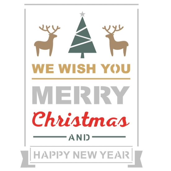 Stencil Opa 20X25 Merry Christmas II