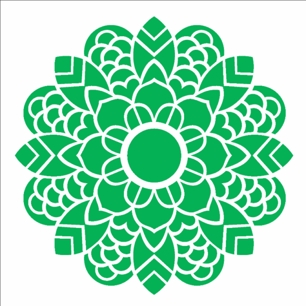 Stencil Opa 14x14 Mandala Folhas