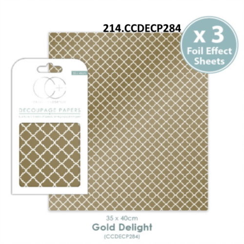 Papel Decoupage Gold Delight