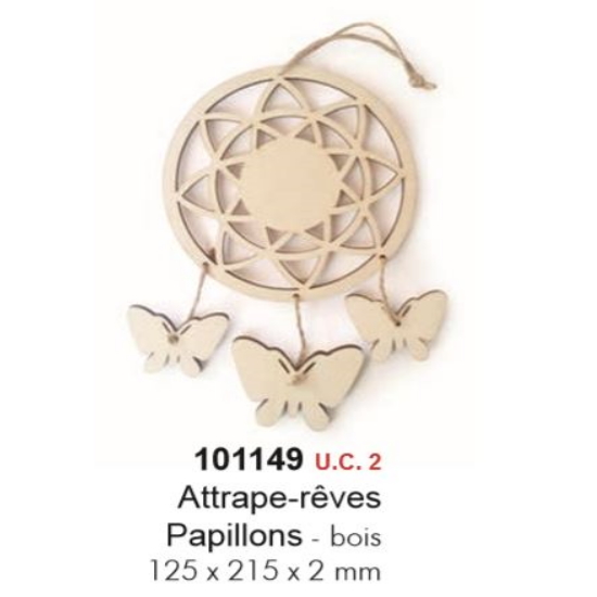 Apliques Borboletas Madeira 125x215x2mm