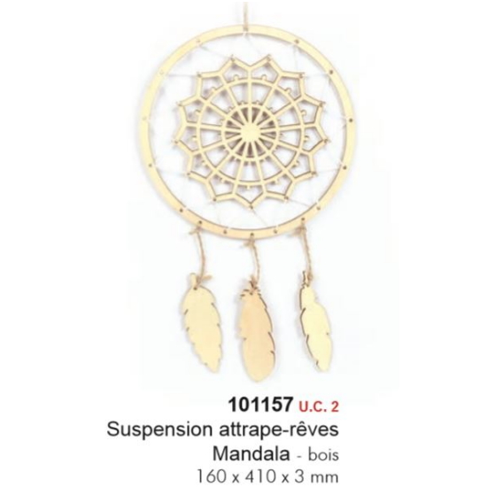 Apliques Mandala Madeira 160x410x3mm