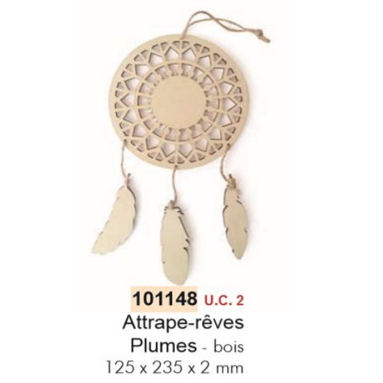 Apliques Plumas Madeira 125x235x2mm