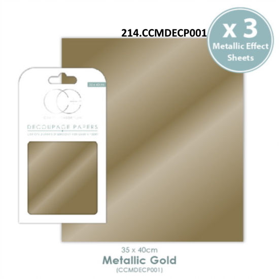 Papel Decoupage Metallic Gold