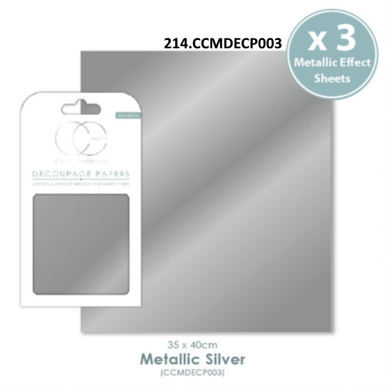 Papel Decoupage Metallic Silver