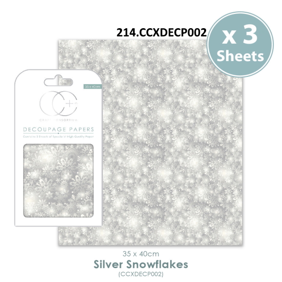 Papel Decoupage Snowflakes