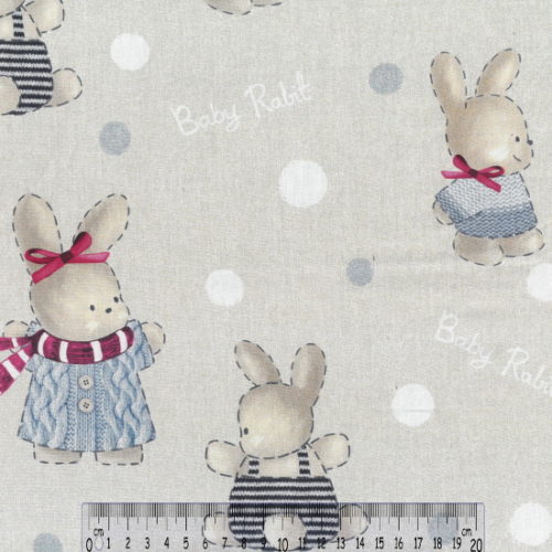 Tecido Algodão D&C Baby Rabit Azul 2,80Mts.