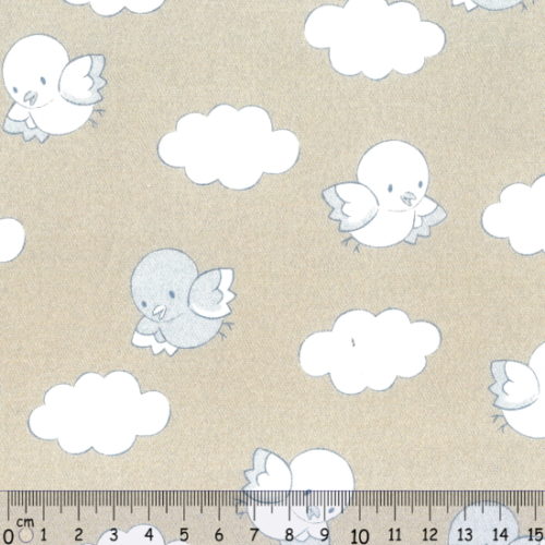 Tecido Algodão Baby Shower Bege 1,60Mts.