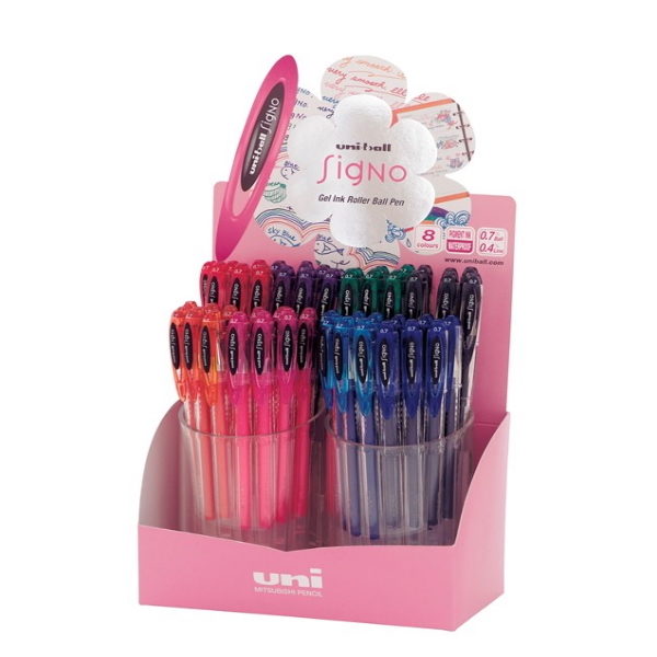 Esferográficas Uni signo UM.120 0.7  8 Cores Exp.48un.