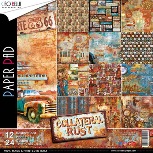 Paper Pad Collateral Rust Dupla Face 305x305mm 12fls.