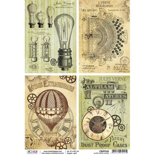 Papel Arroz Jules Verne Cards A-4