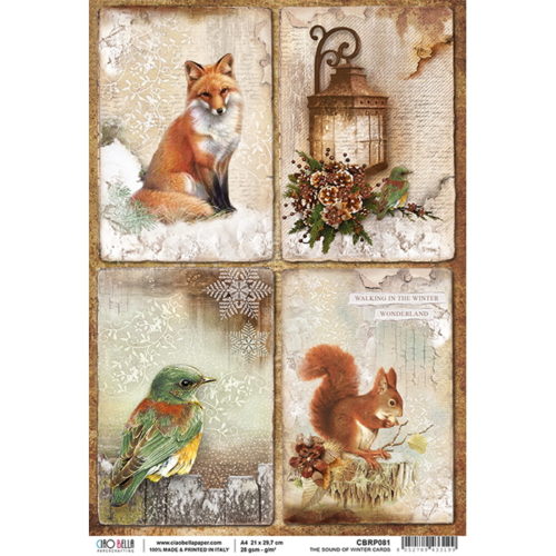 Papel Arroz Sound of Winter Cards A-4