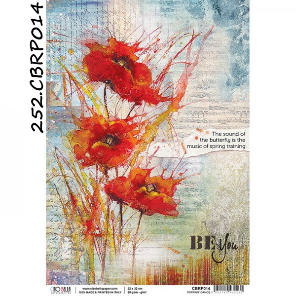 Papel Arroz Poppies`Dance A-4