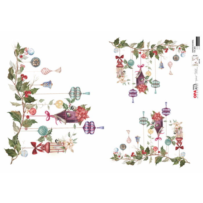 Papel Decoupage Enfeites de Natal 30X45