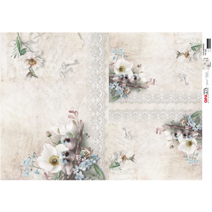 Papel Decoupage Anémonas 30X45