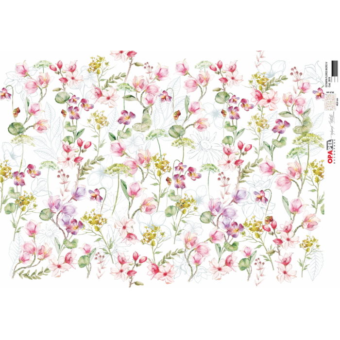 Papel Decoupage Flores Micro 30X45