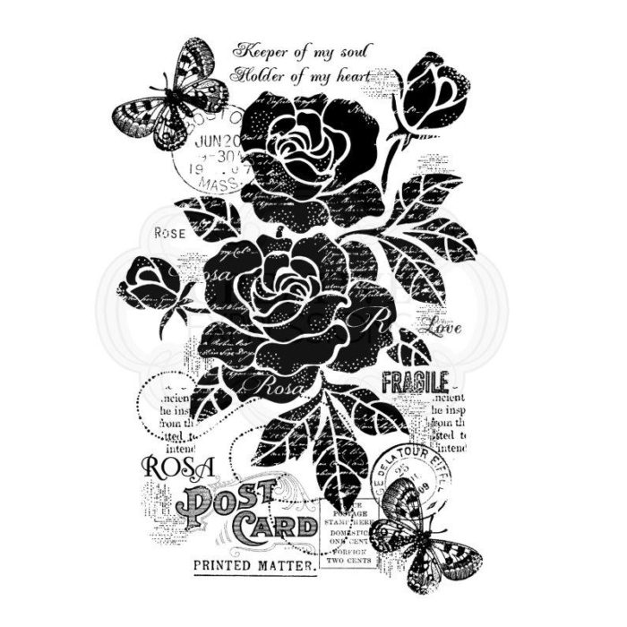 Carimbo Woodware Vintage Rose