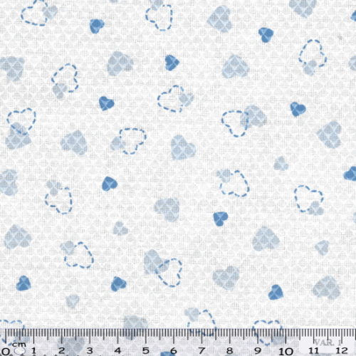 Tecido Algodão Love Tela Azul 1,60Mts.