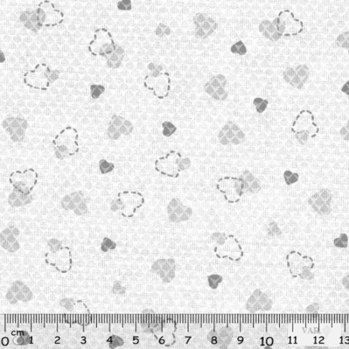 Tecido Algodão Love Tela Cinza 1,60Mts.