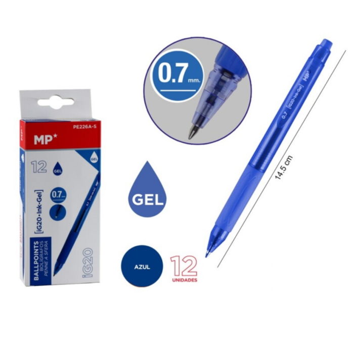 Esferográfica Gel Azul 0.7mm